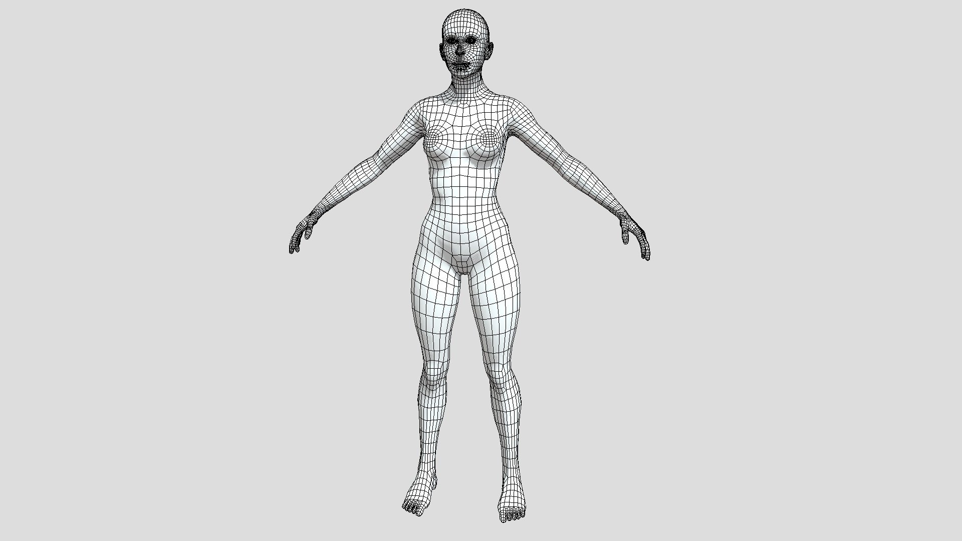 Female low-poly Base Mesh 3d model