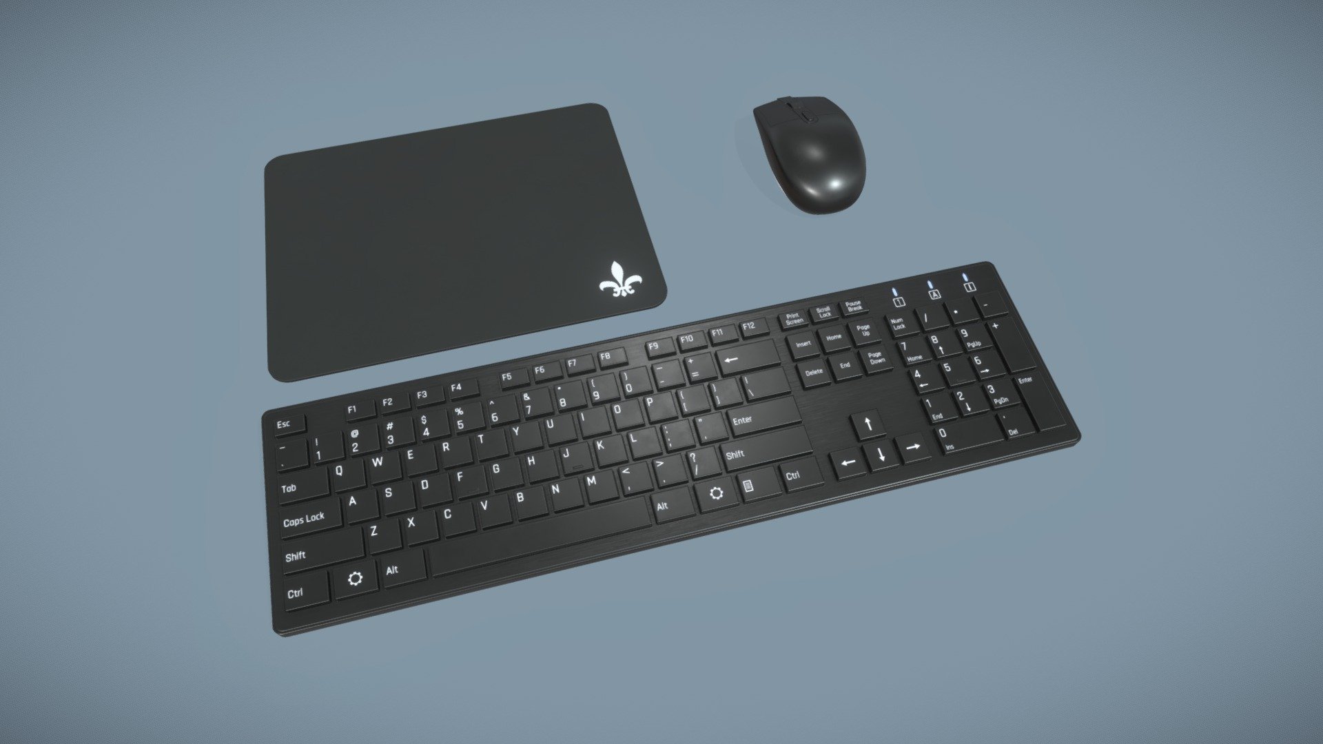 Computer Mouse and Keyboard 3d model