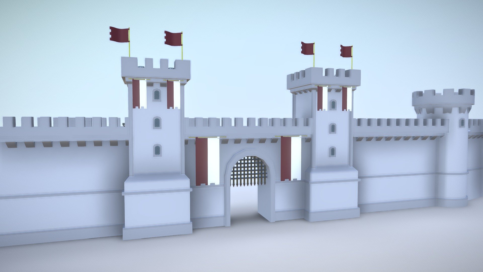 Modular Medieval Walls 3d model