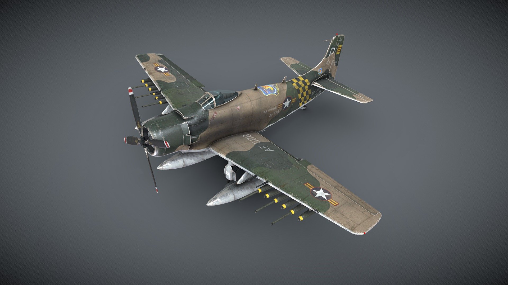 Douglas A-1 Skyraider 3d model