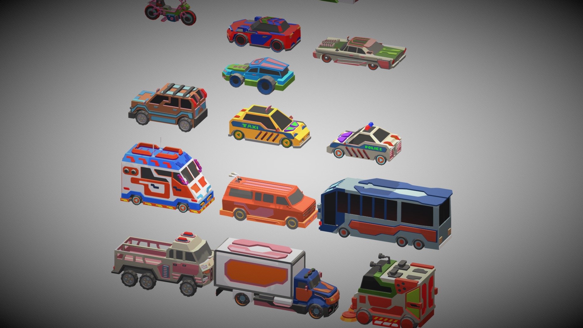 Scifi vehicles pack 3d model