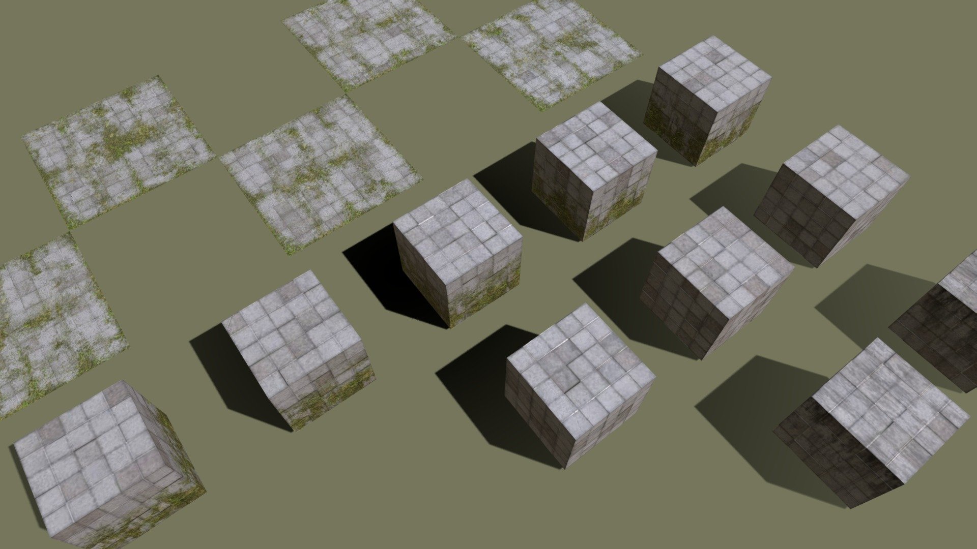 Tileable Cast Blocks 3d model