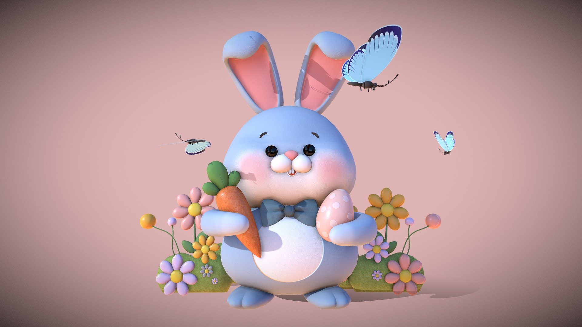 Easter Joy Bunny 3d model