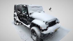 Snowed car in the street