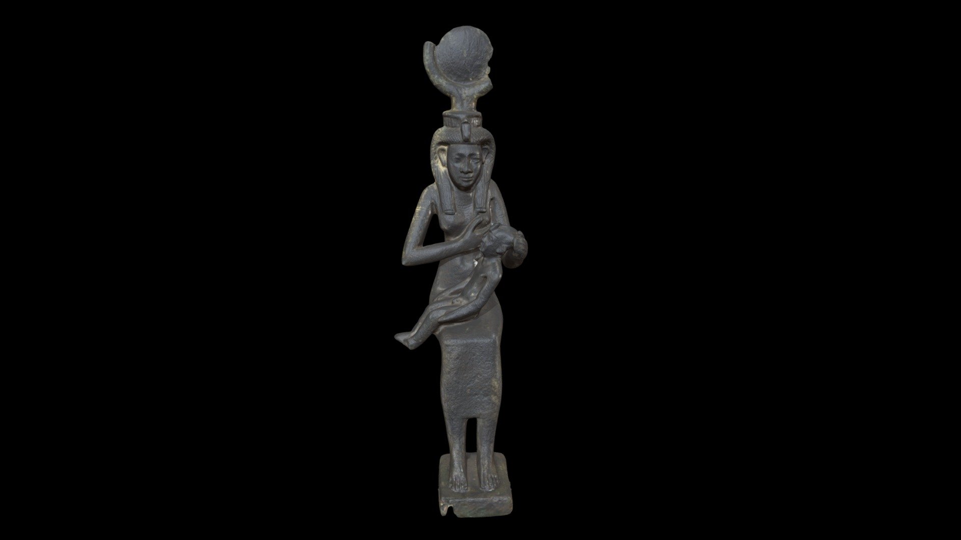 Seated Isis Figure with Child Horus 3d model