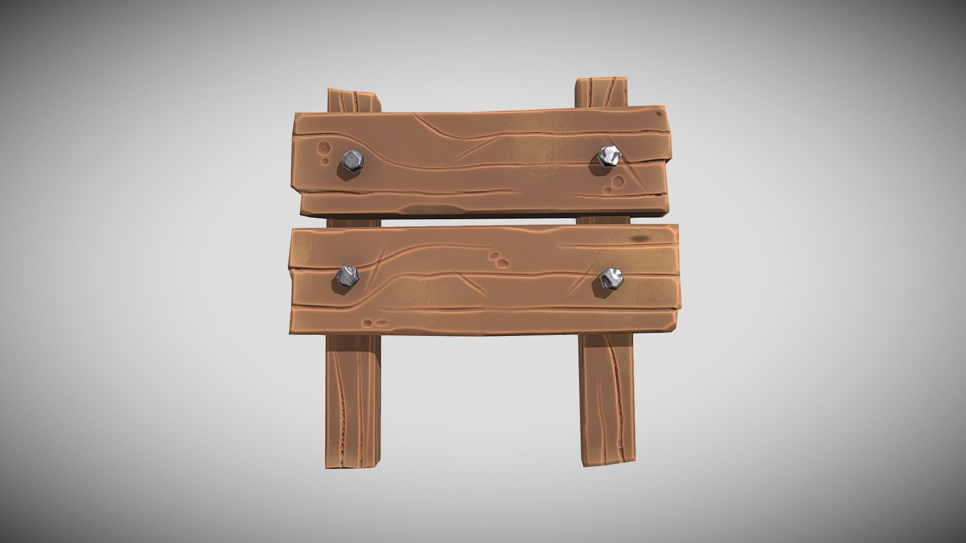 Stylized wood signs 3d model