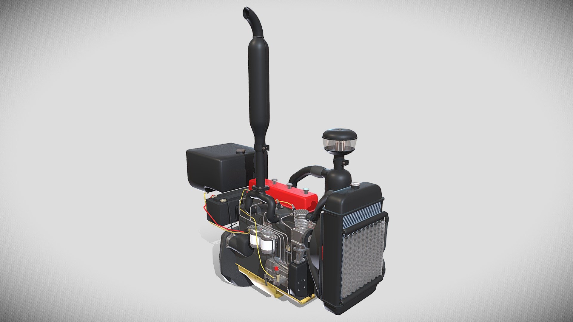 Tractor Engine Full 3d model