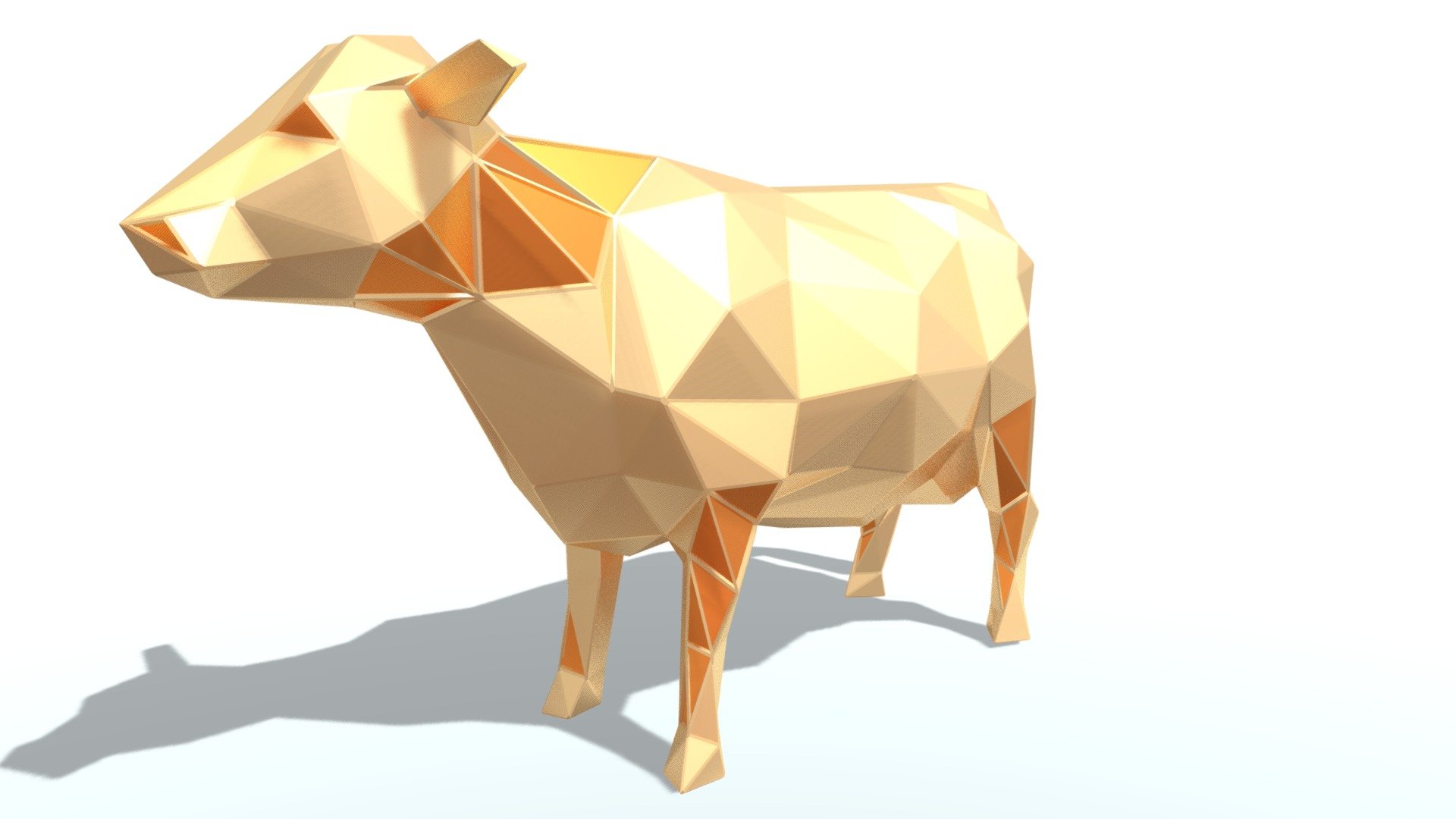 Polygonal Cow Parametric 3d model