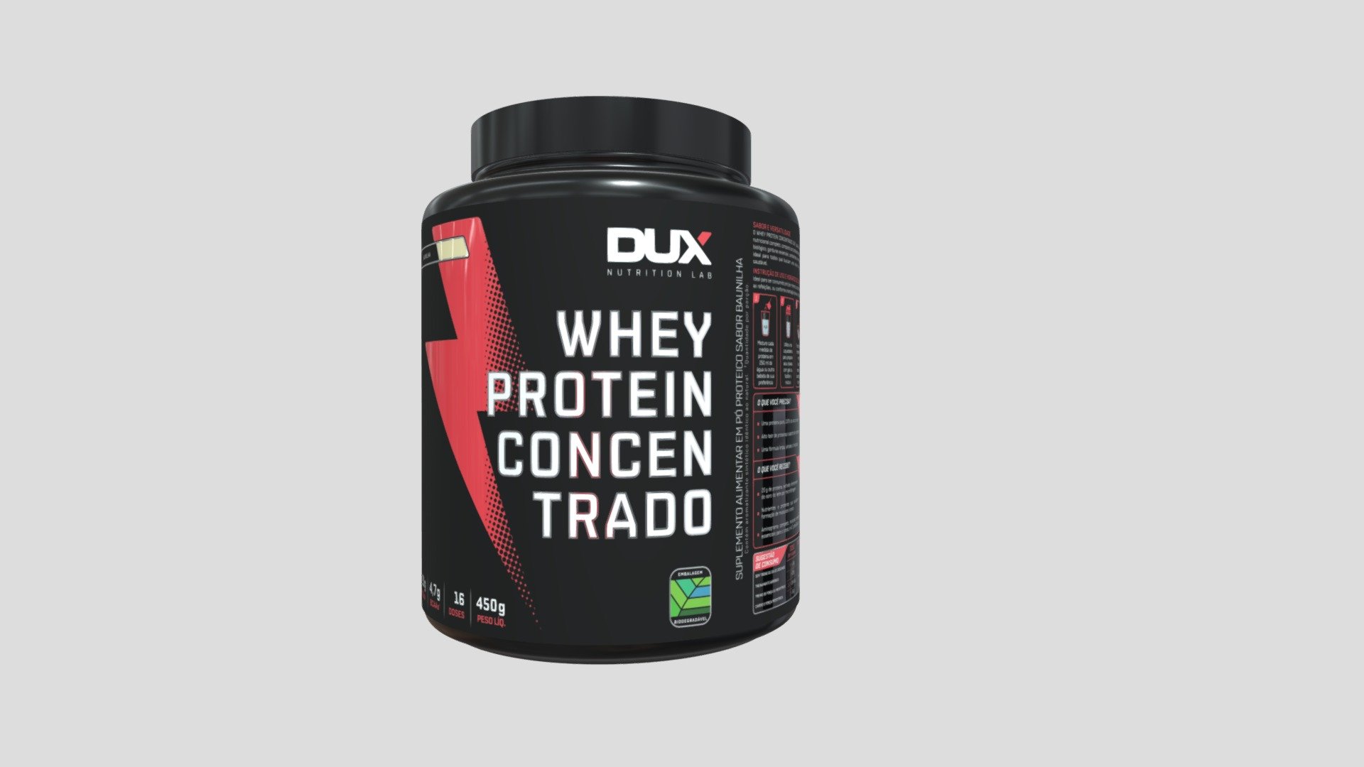 Whey Protein Concentrado 450g 3d model