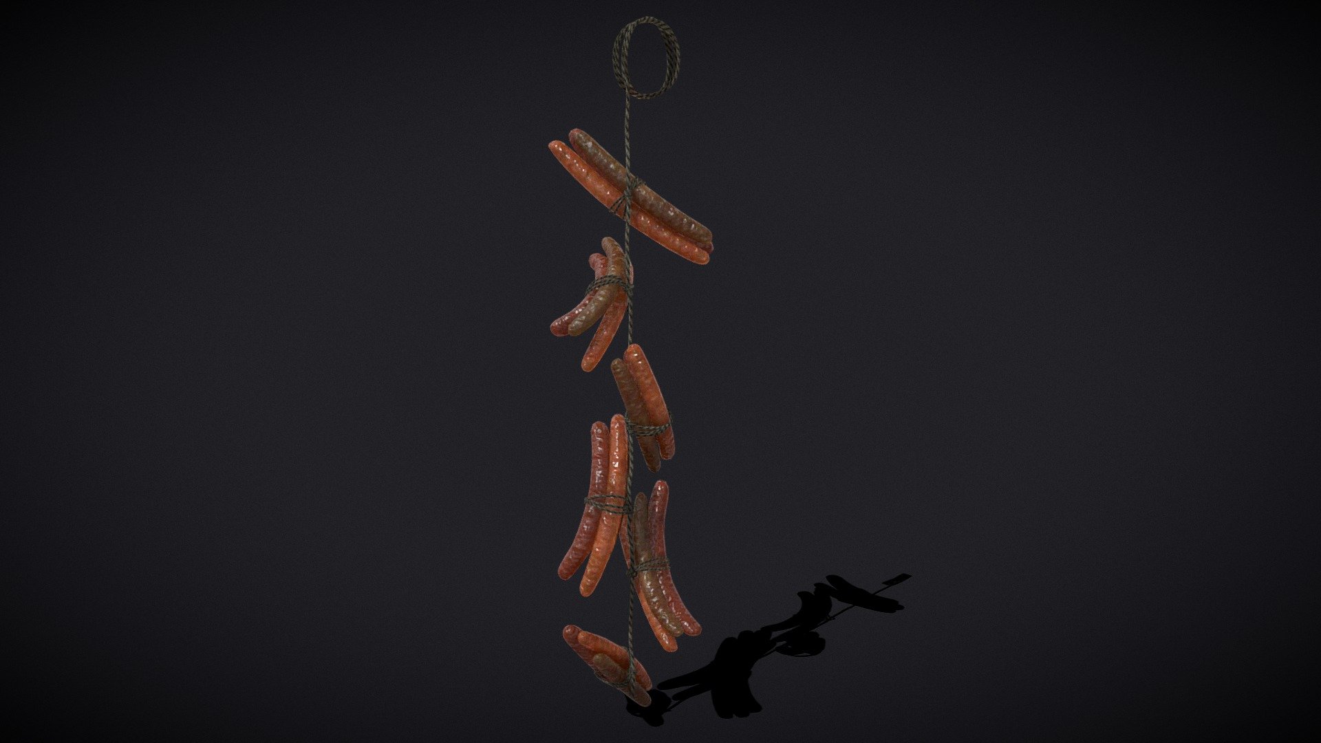 Hanging Smoked Sausages 3d model