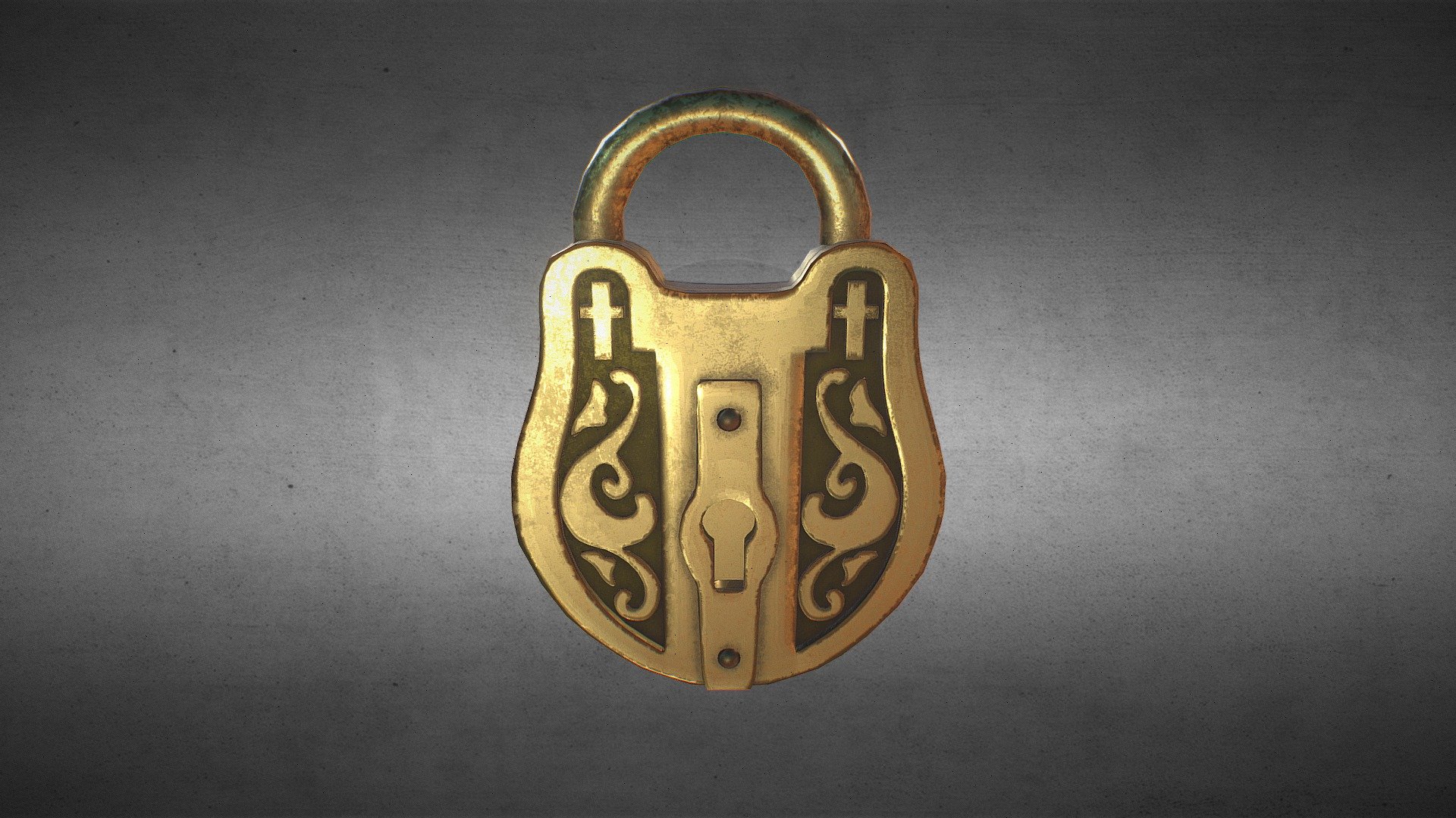 Ancient Padlock 3d model