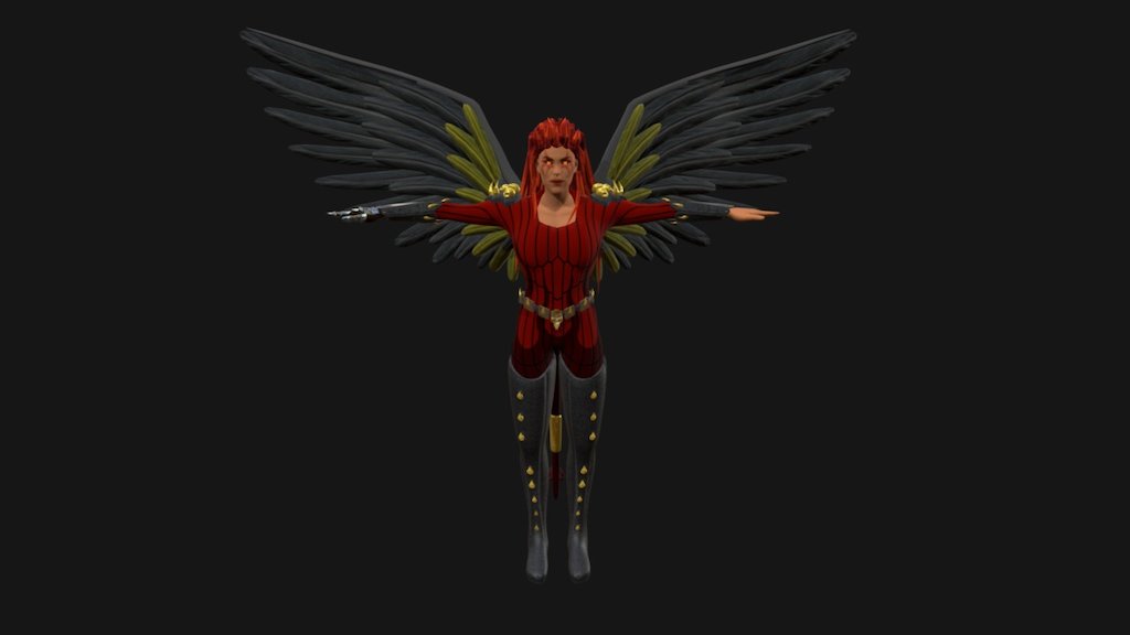 Winged Femail 3d model