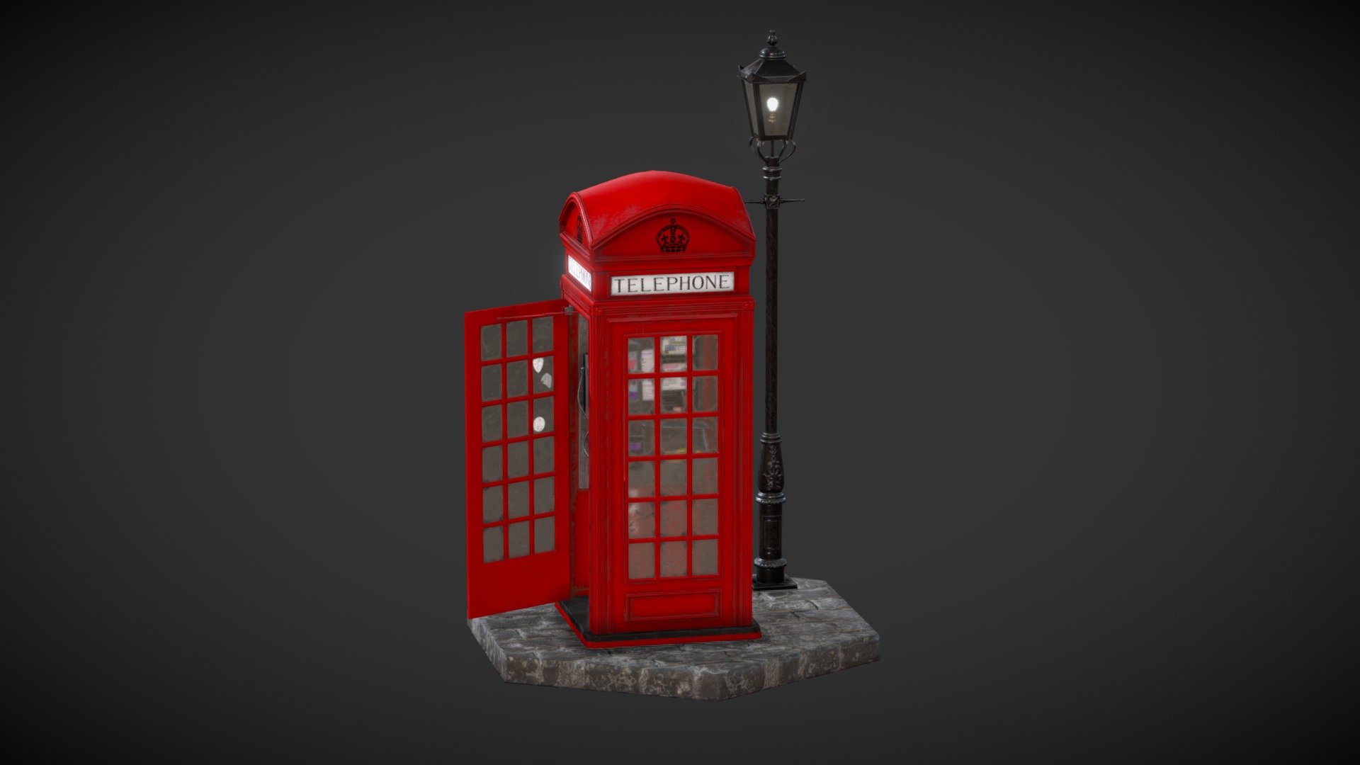 London Telephone Booth 3d model