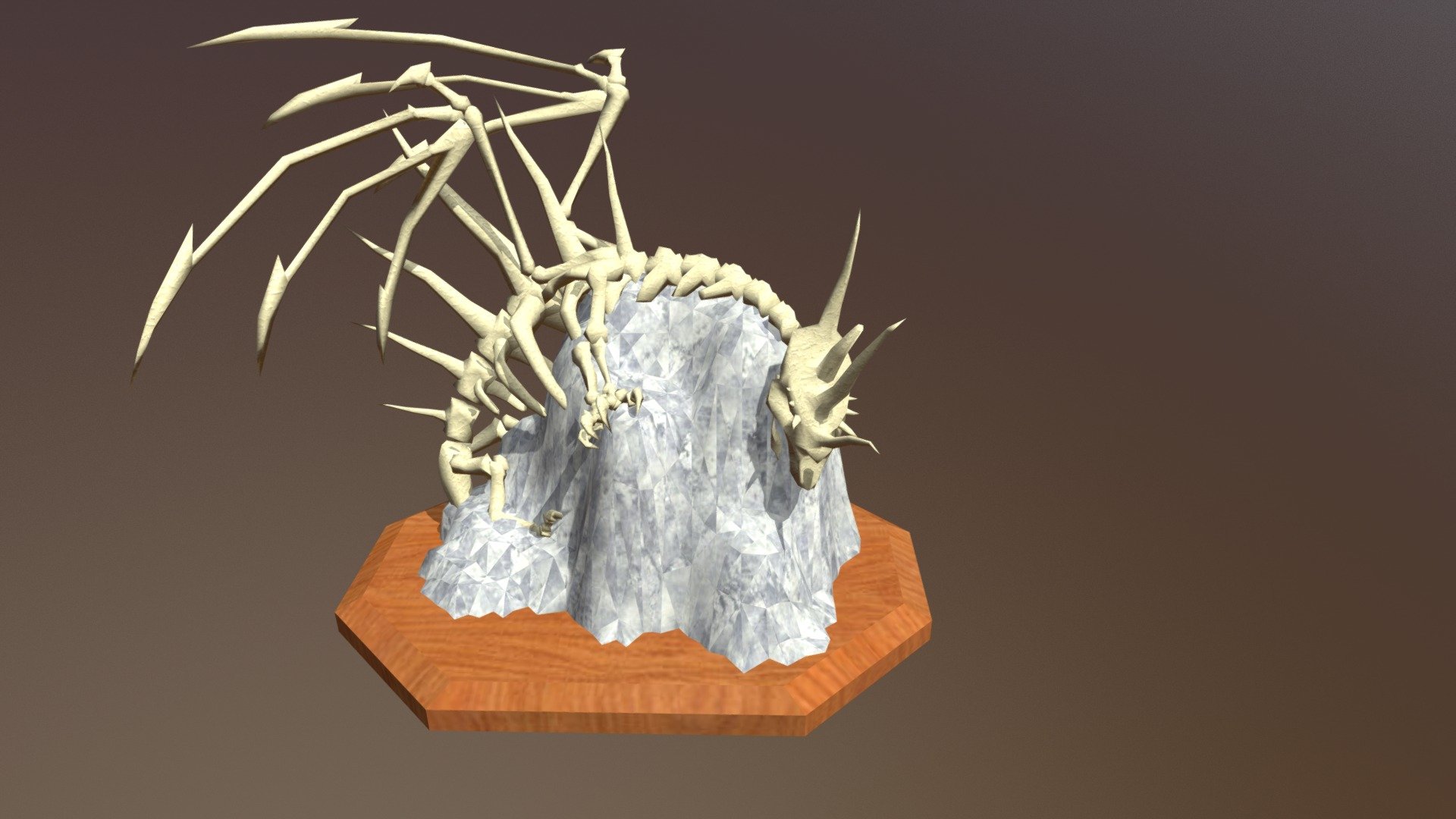 Old bone of dragon 3d model