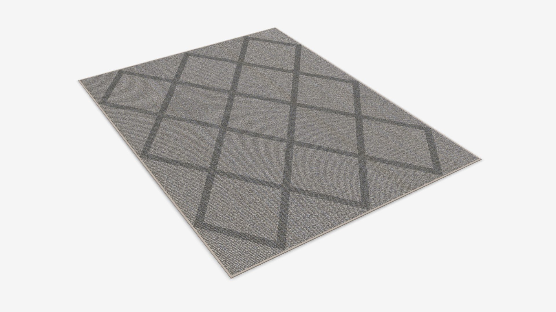 Indoor rectangle soft rug carpet grey 3d model