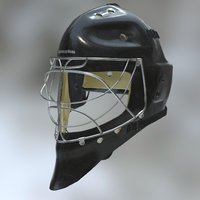 Hockey Goalie Helmet, Low Poly + Textures