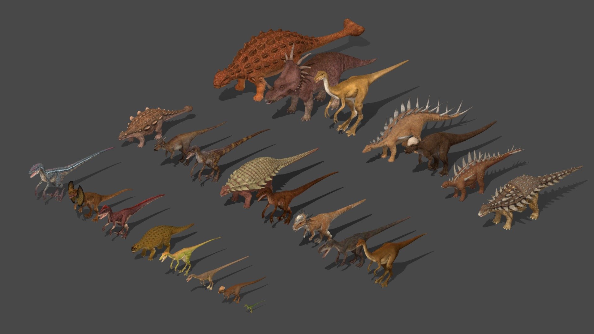 Land Dinosaurs Bundle 1 3d model