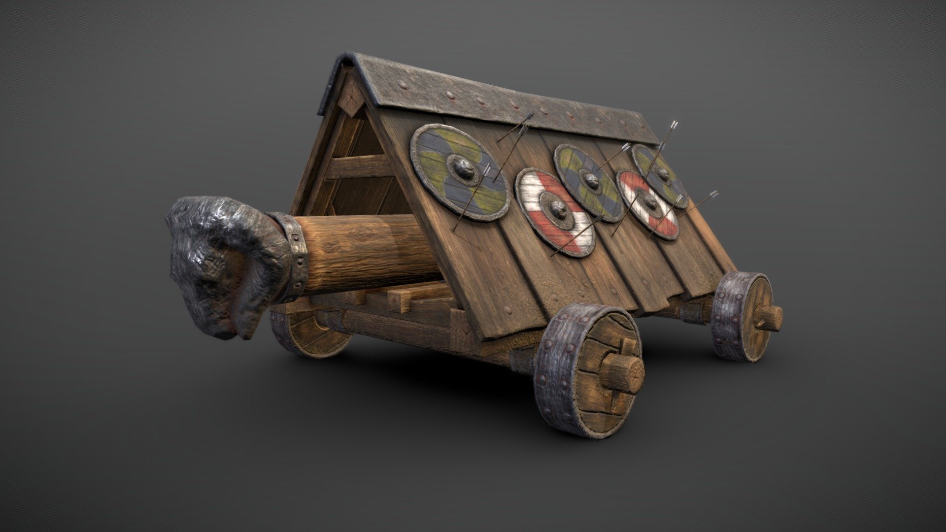 Medieval battering ram 3d model