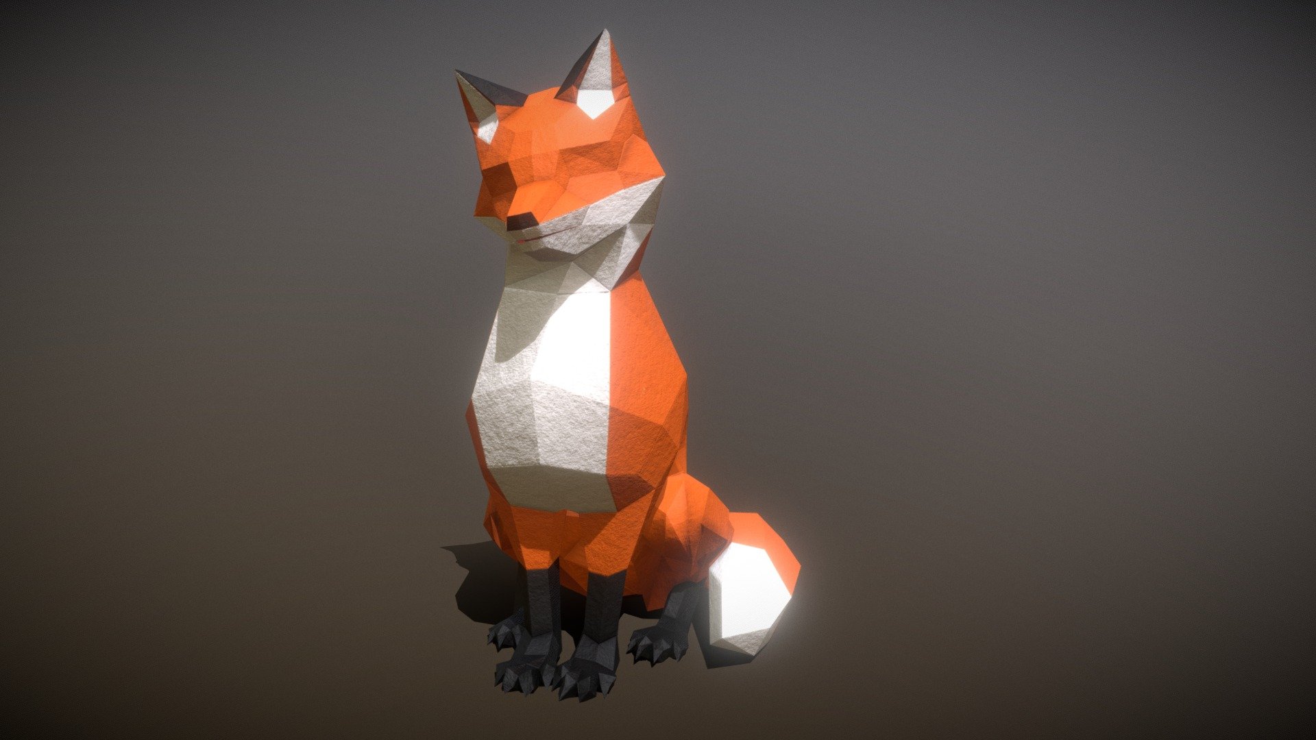 Paper fox 3d model