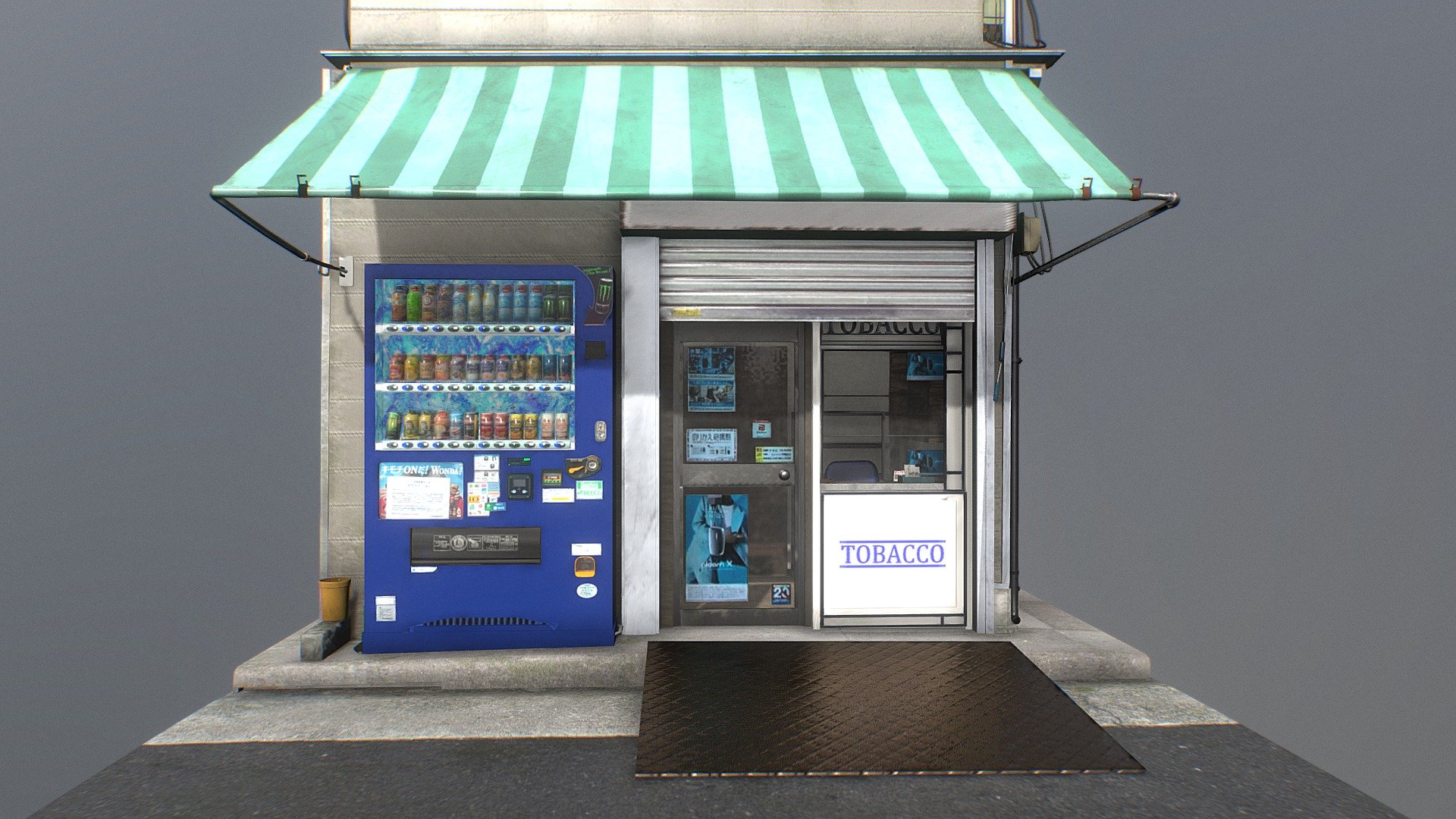 Small Japanese Tobacco Shop 3d model