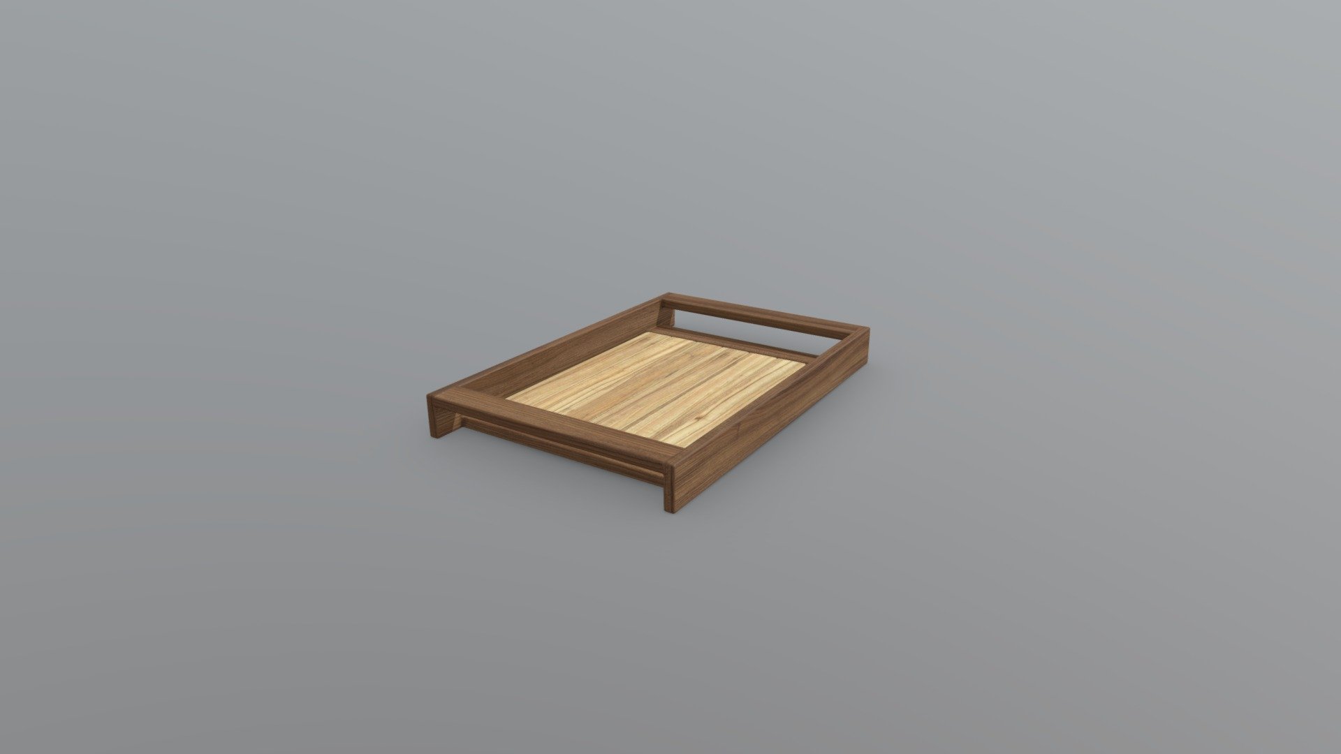 Wooden Serving Tray 38x25x4 3d model