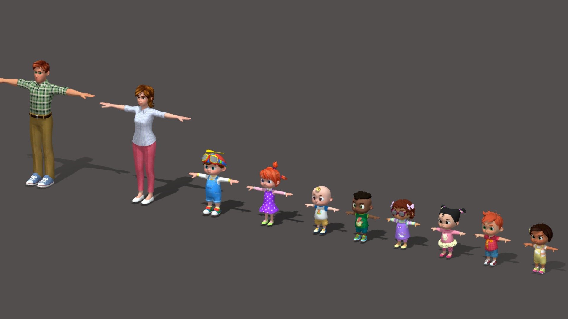 Cocomelon Family 3d model