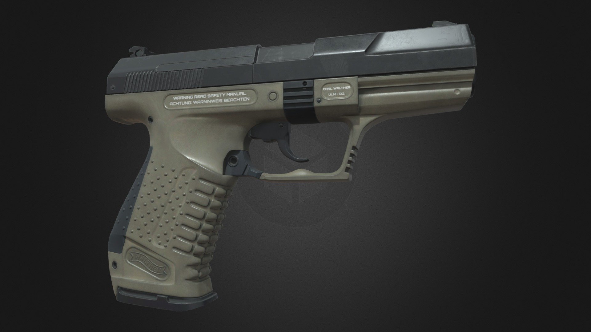 Walther P99 Semi-Automatic Pistol PBR 3d model