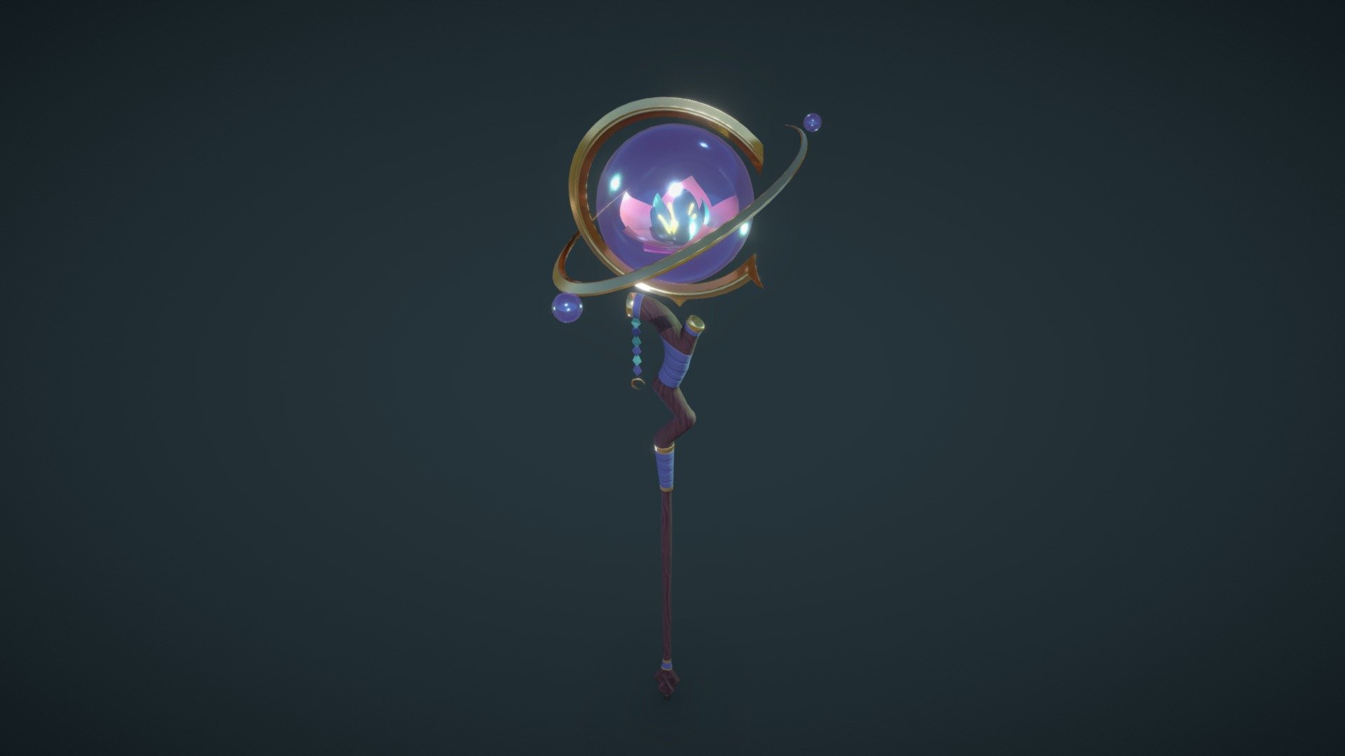 Spirit blossom Soraka staff 3d model