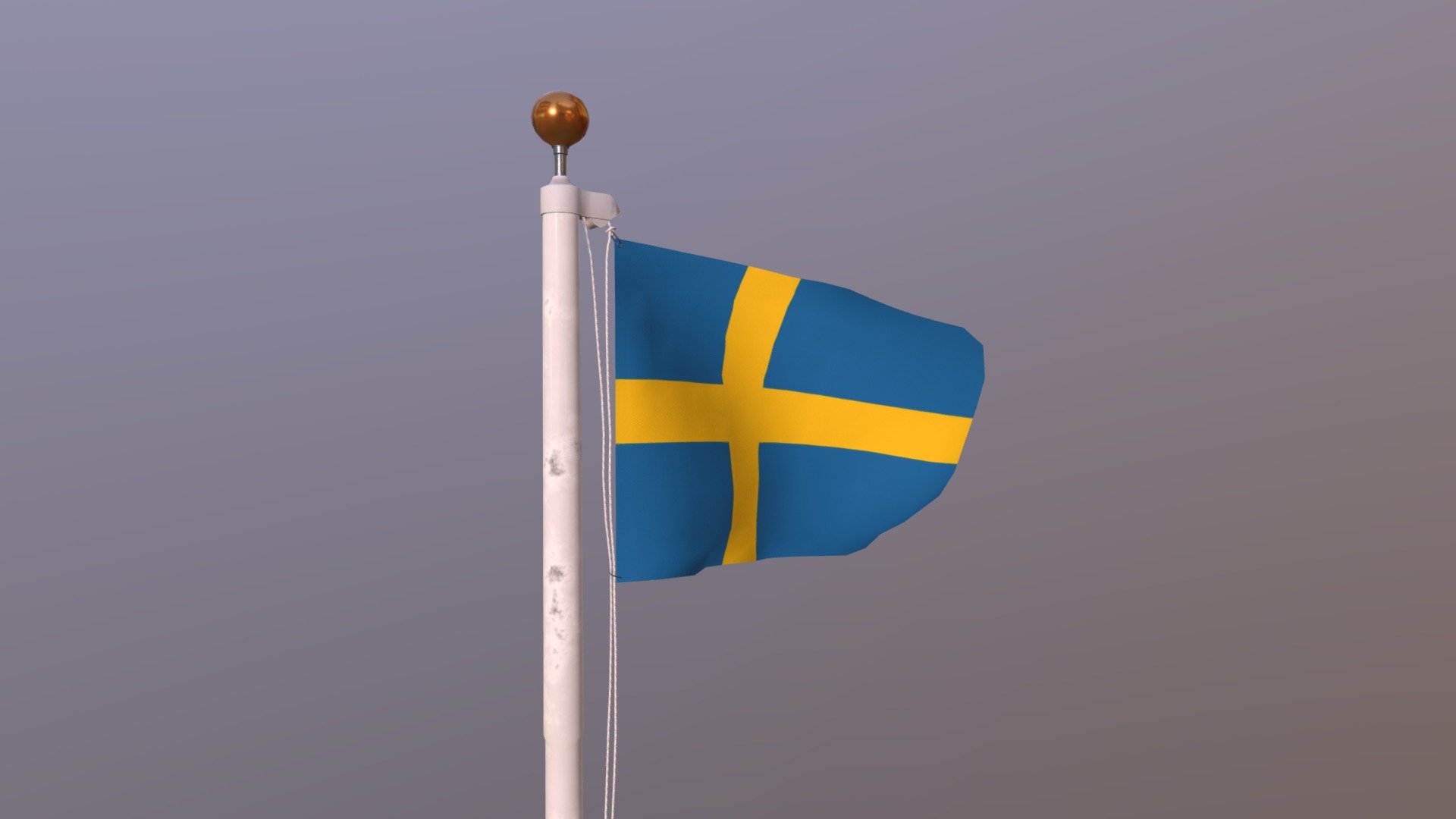 Flag of Sweden (animated) 3d model