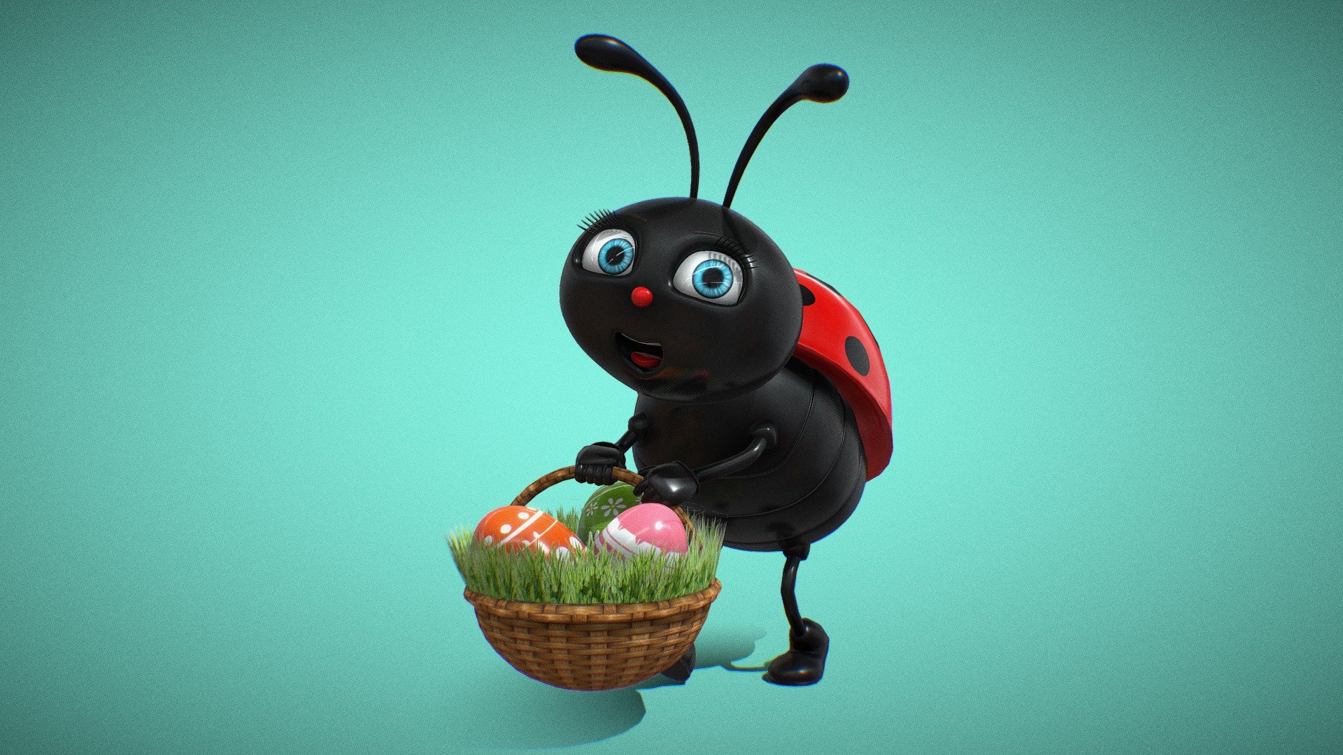 Easter Ladybug 3d model