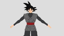 Black Goku Model Rigged