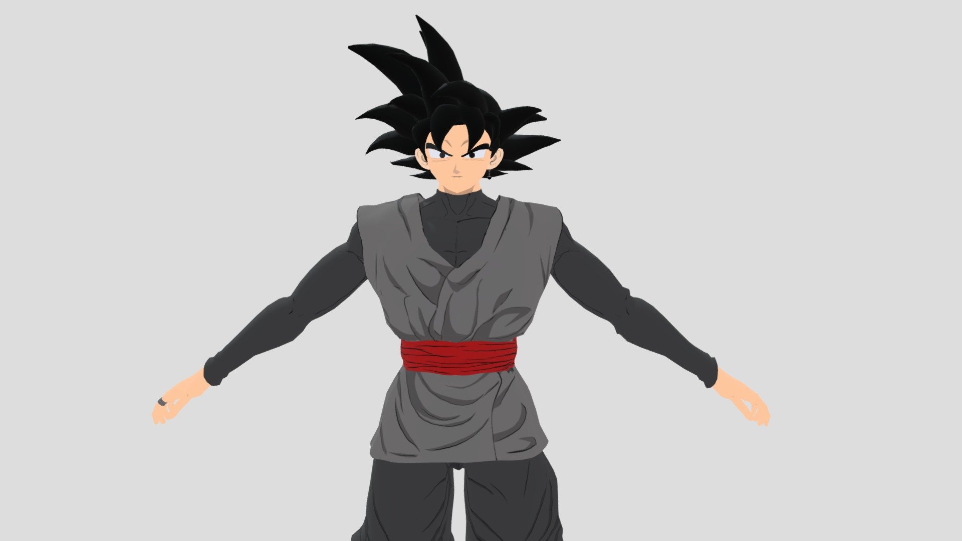 Black Goku Model Rigged 3d model