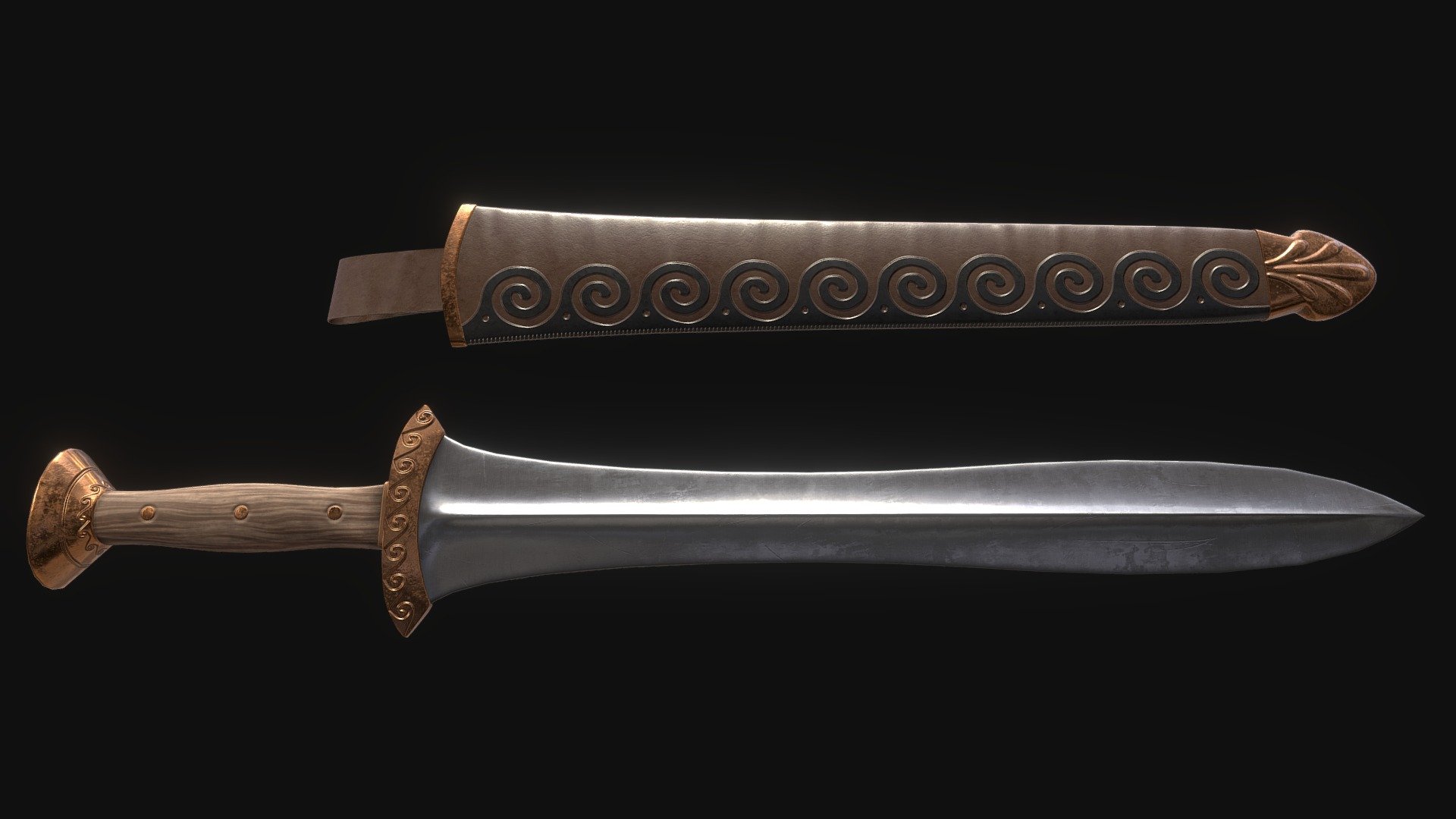 Ancient Greek Xiphos (Sword) 3d model