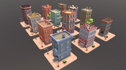 Cartoon Buildings Set 01