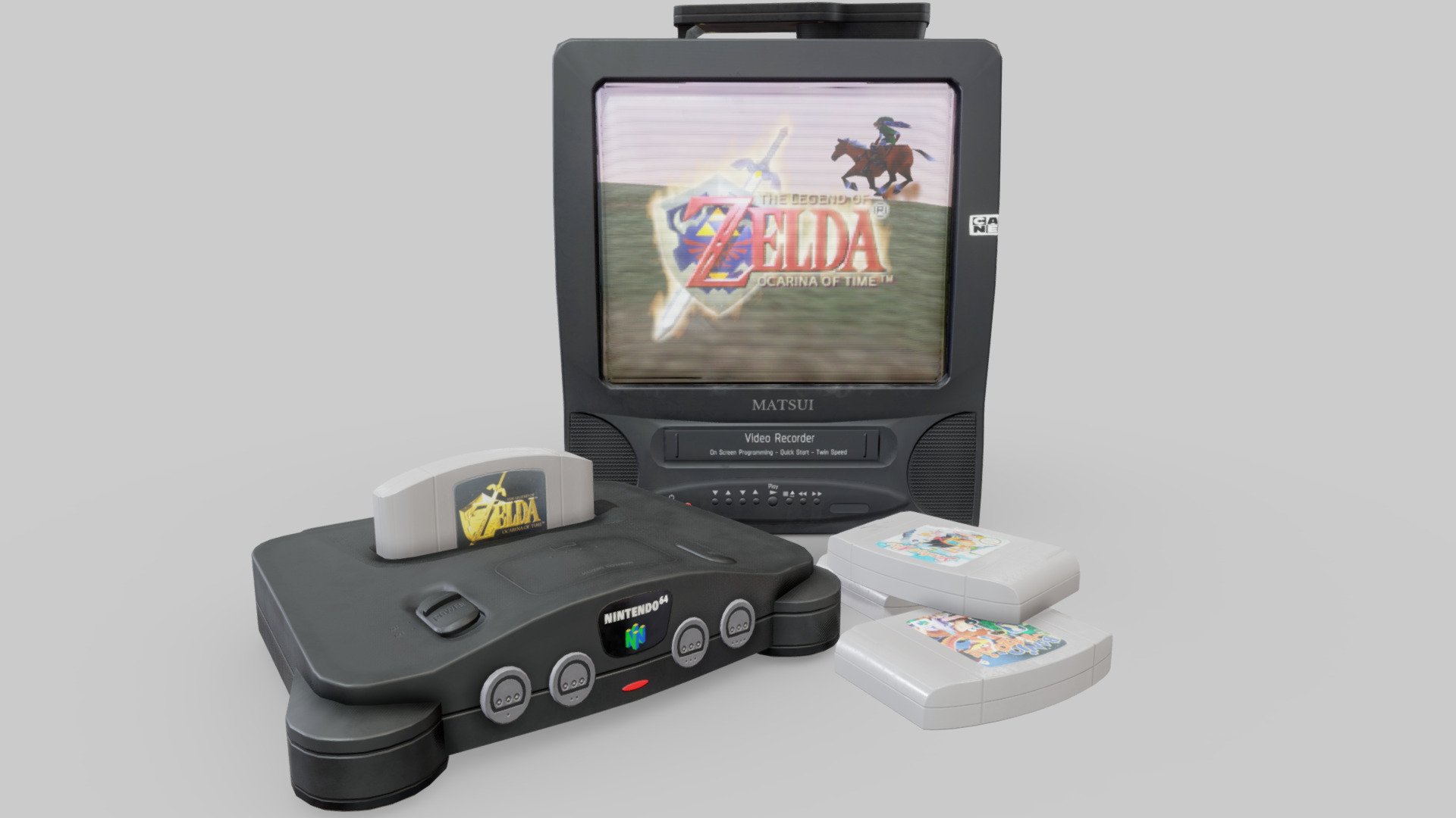 Nintendo Retro Game Setup 3d model