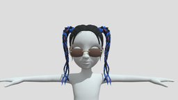 Hair FBX file prefab zepeto template 3D Item H66