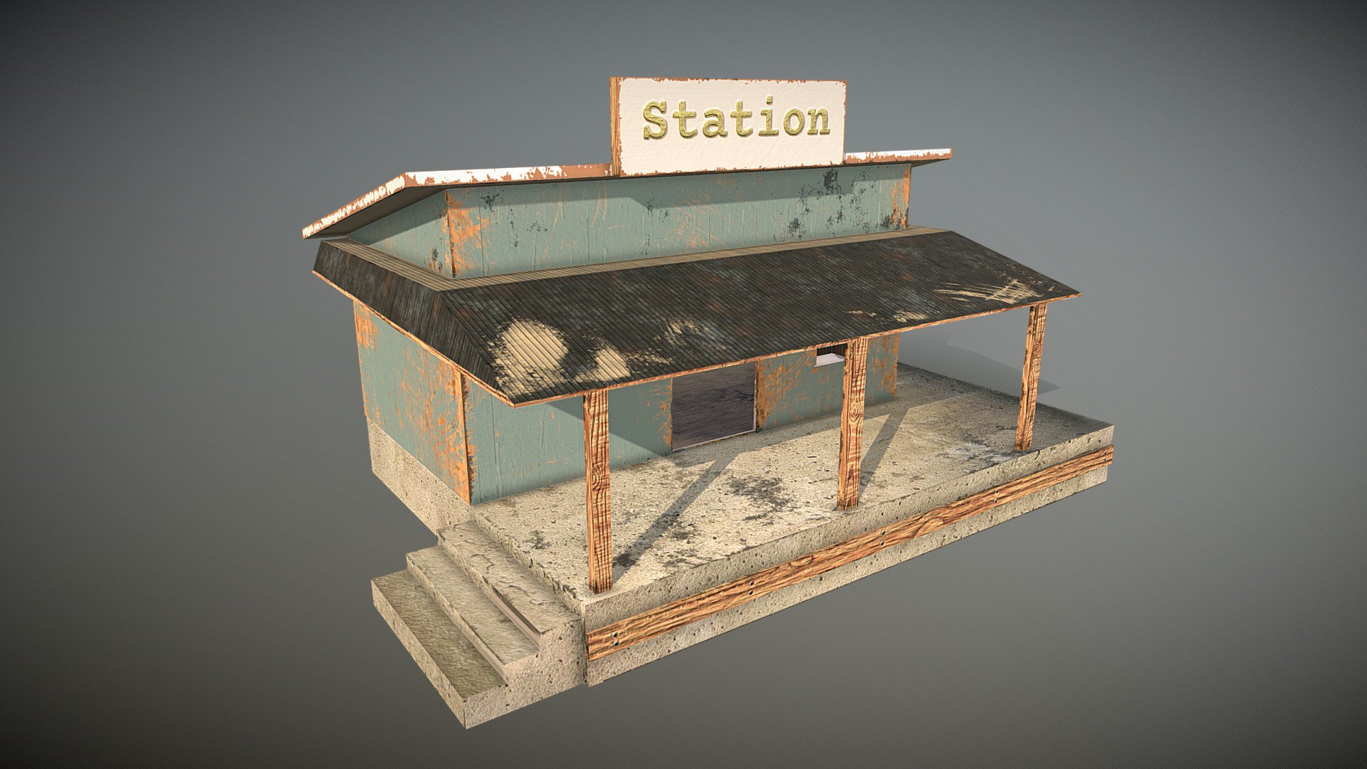 Old Station 3d model