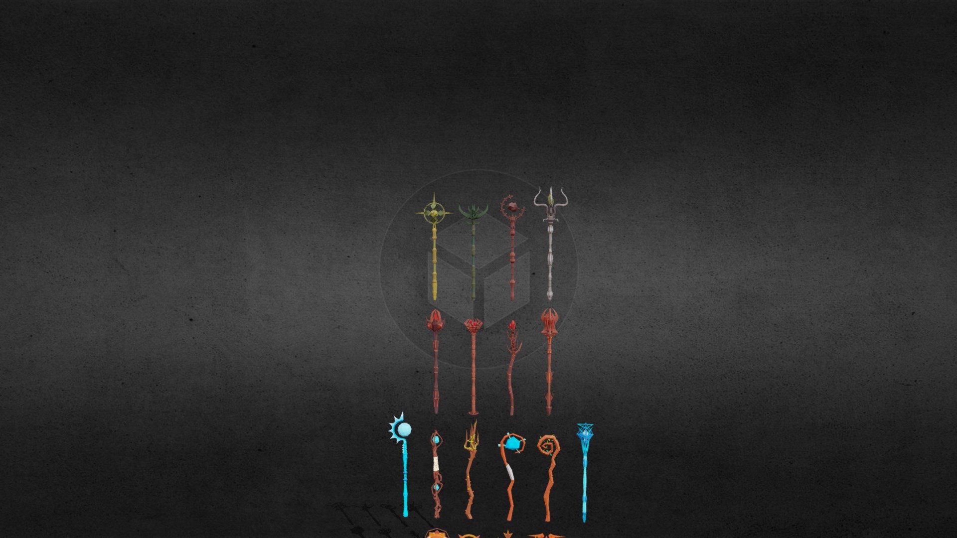 Mage Staff Wand Pack 3d model