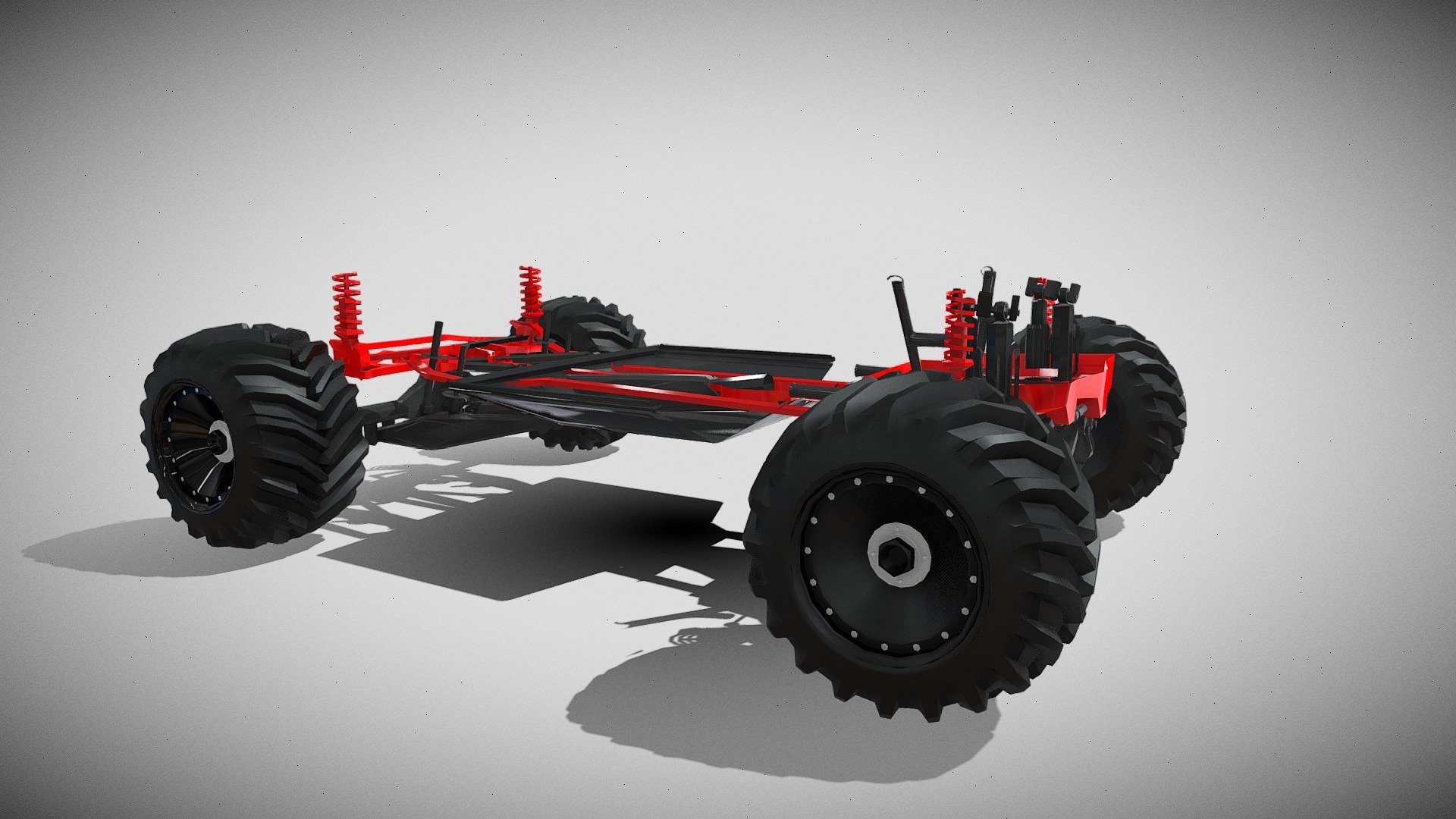 Chassis 4x4 rigged 3d model