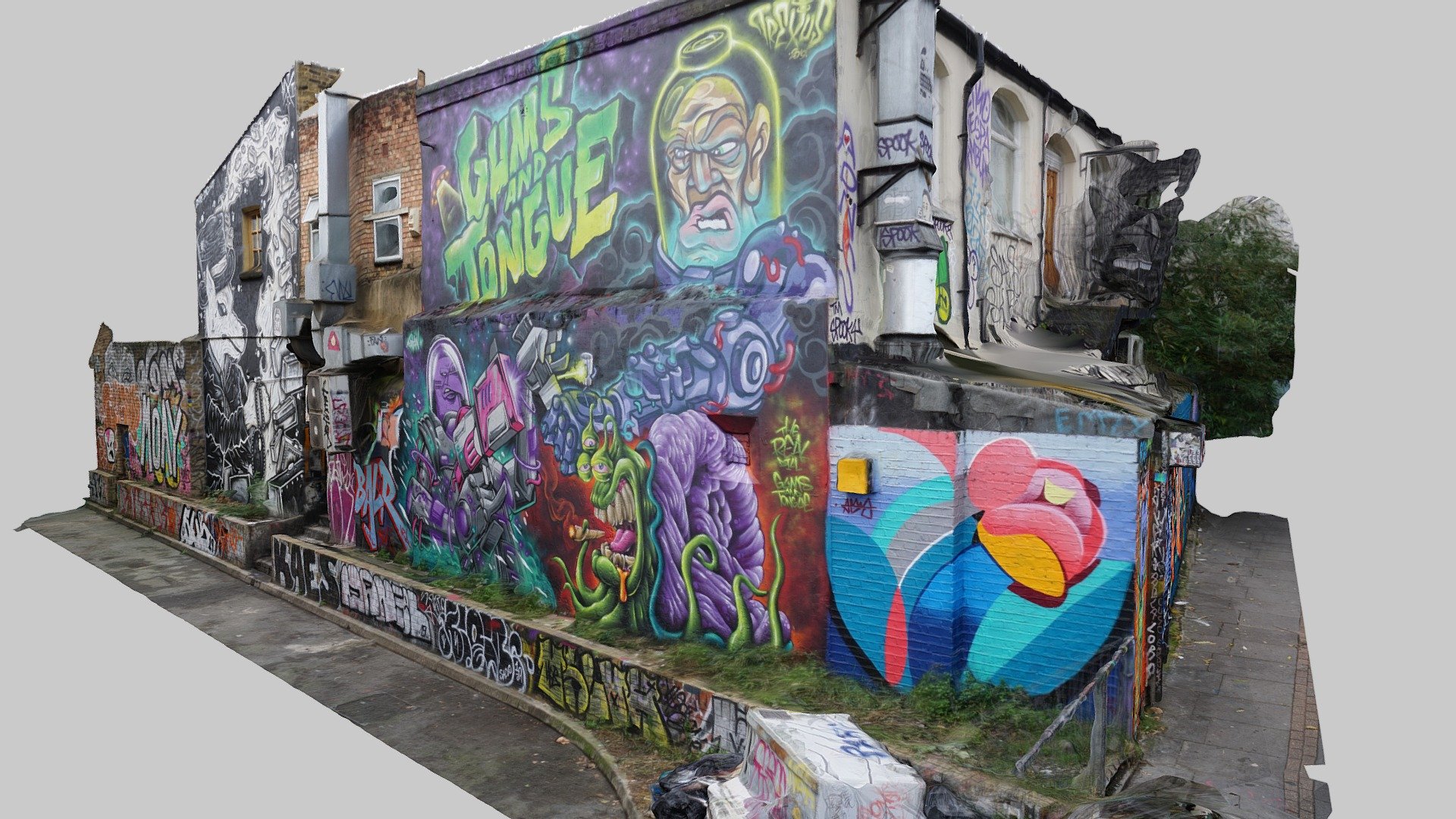 Brick Lane Graffiti 3d model