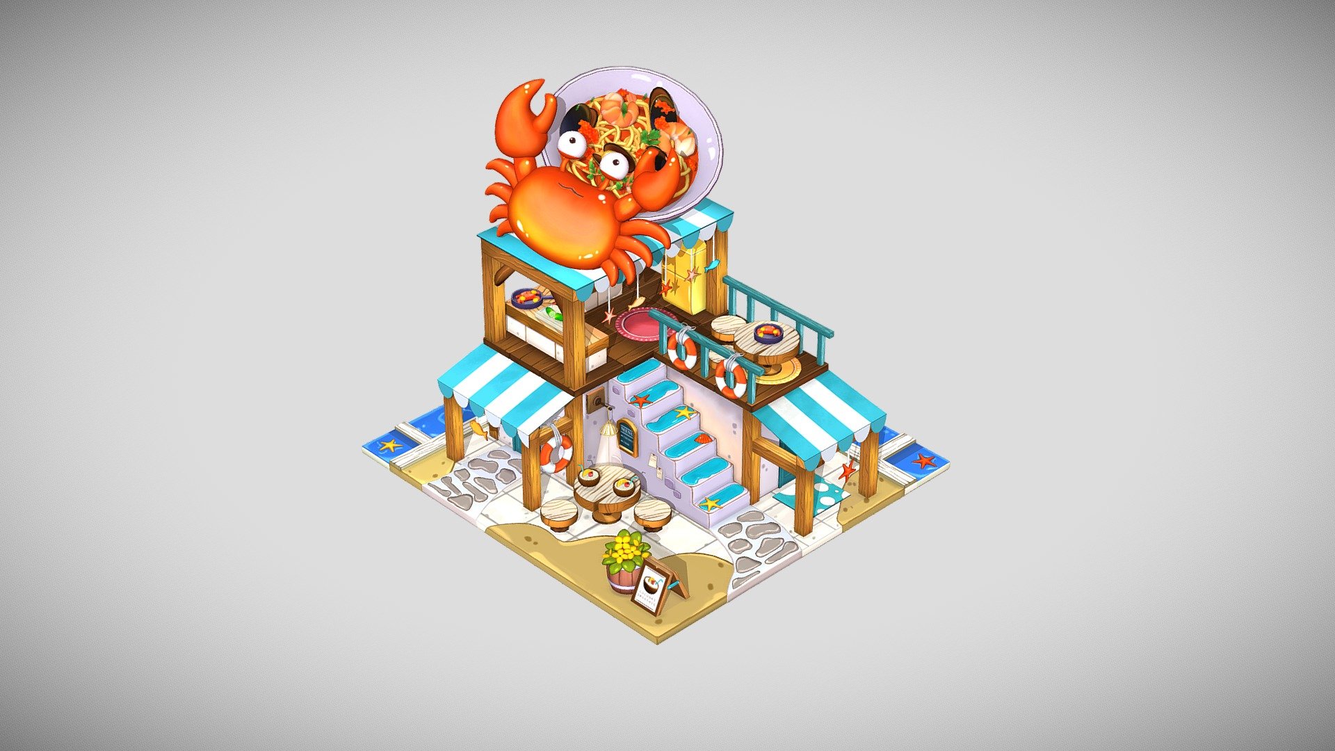 Seafood Restaurant 3d model