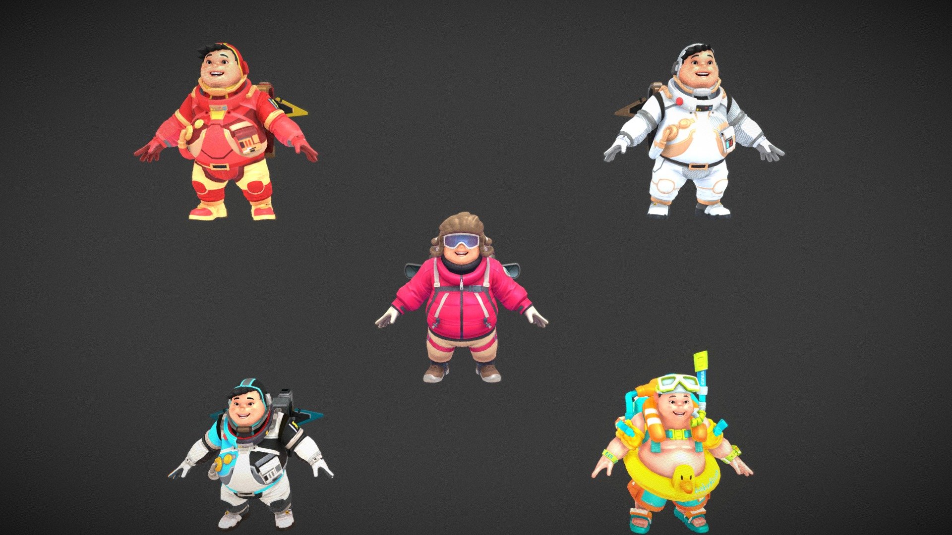 Fat boy collection 3d model