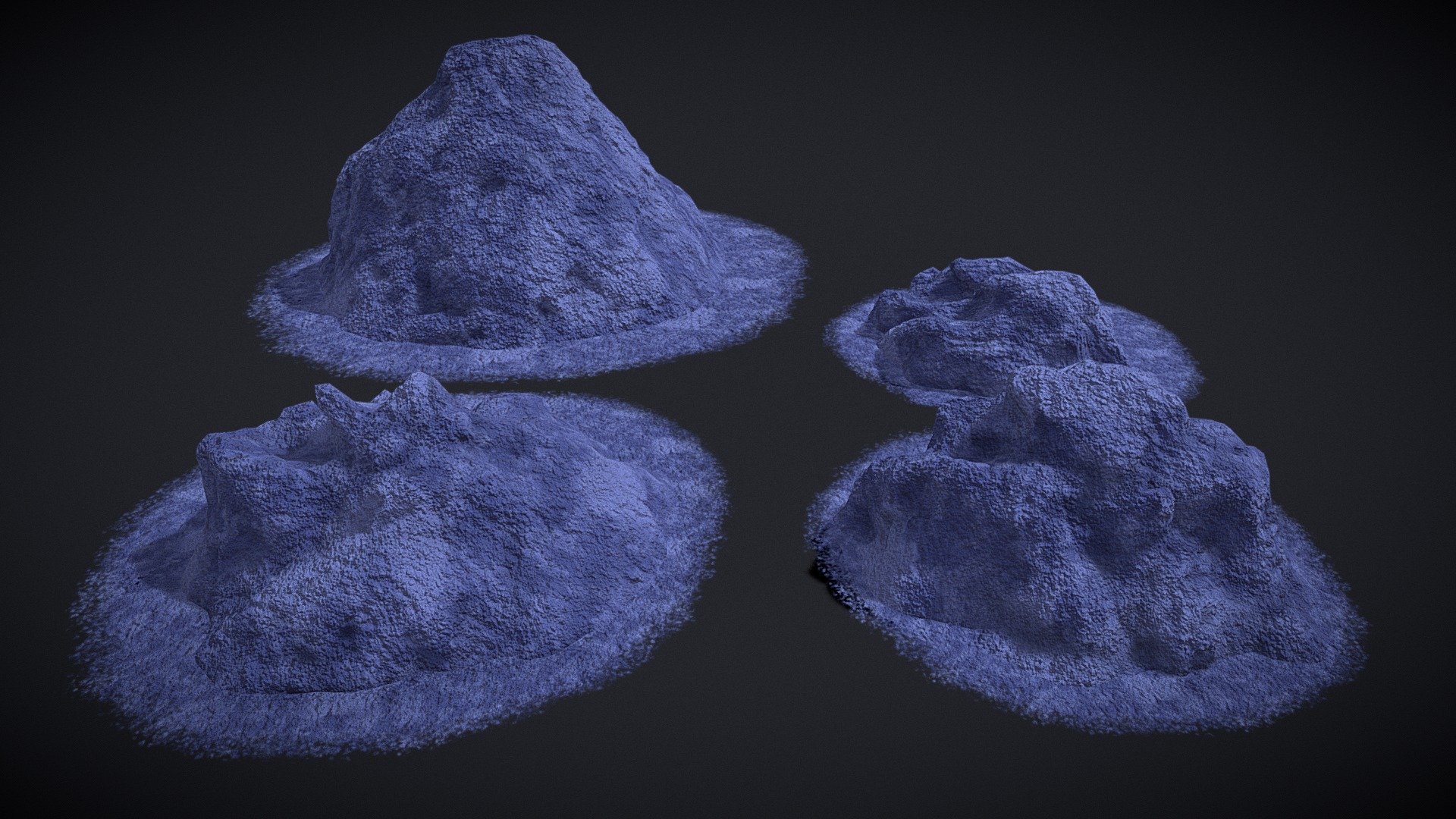 Blue Powder Piles 3d model