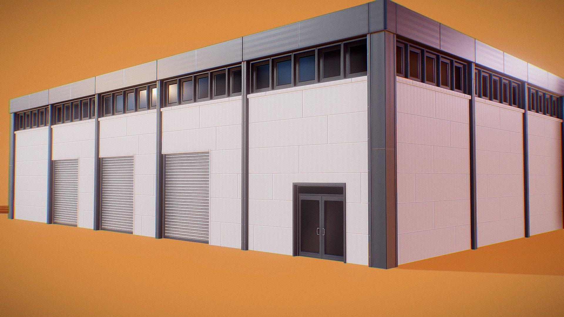 Large Modular Warehouse 3d model