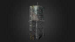 Big water tank game ready prop