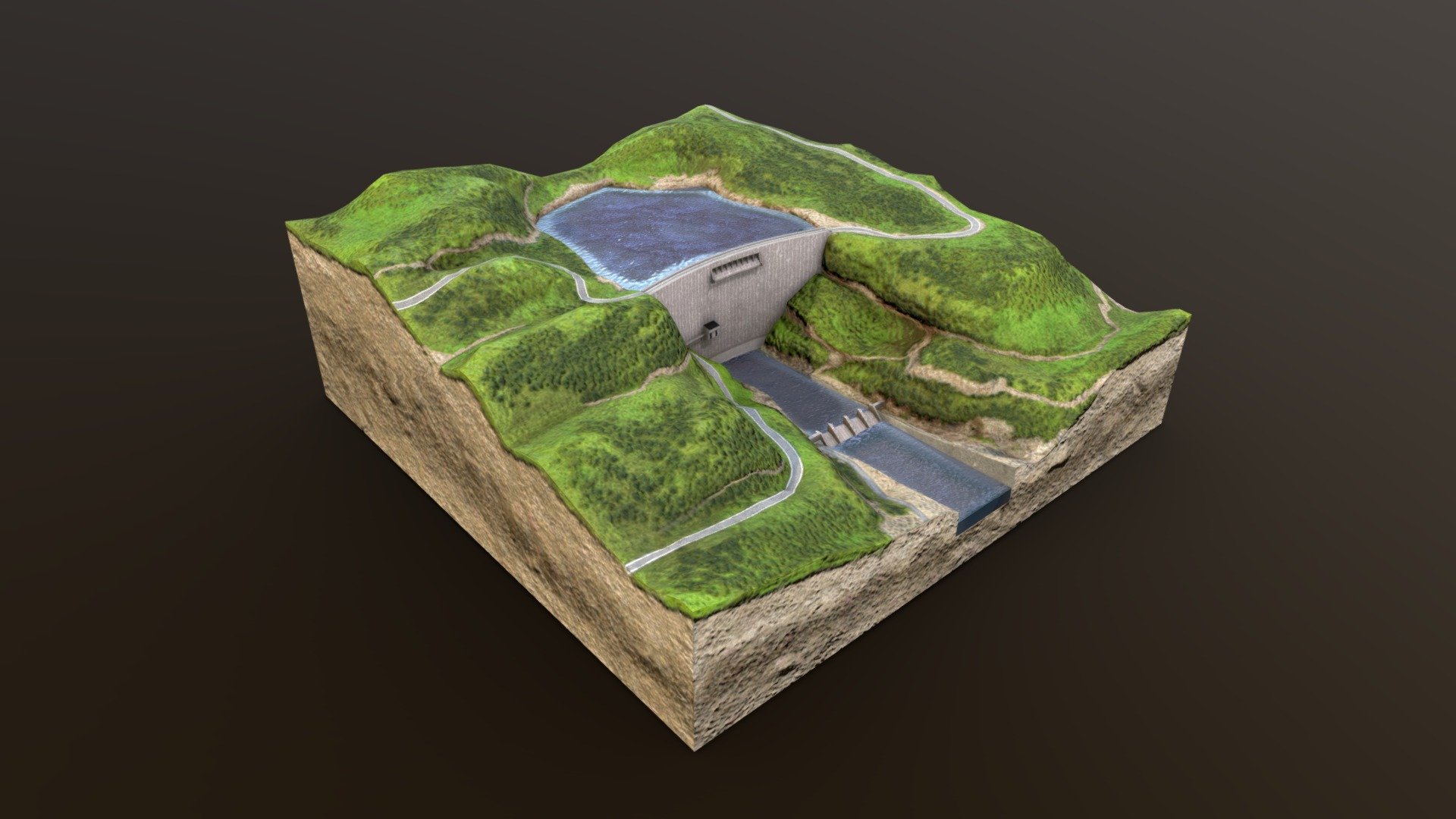 Dam Diorama 3d model