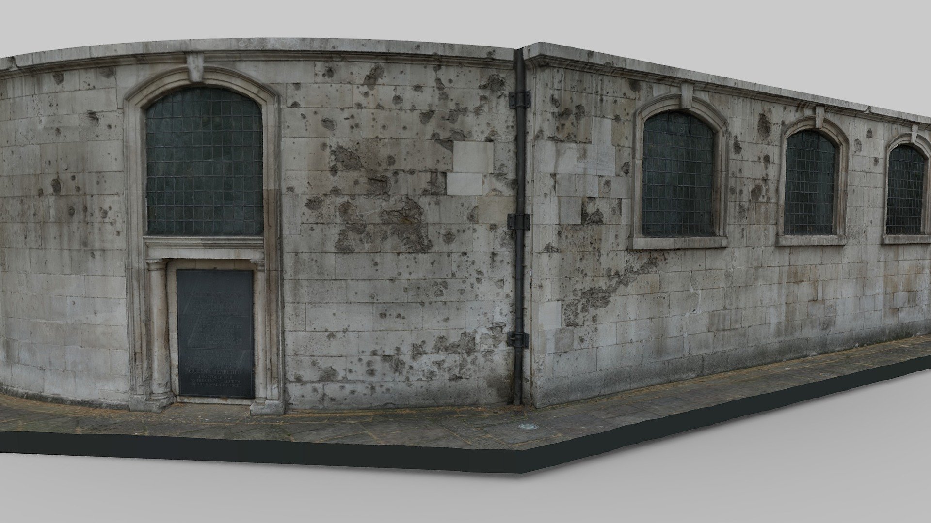 Bomb Damaged Wall 3d model