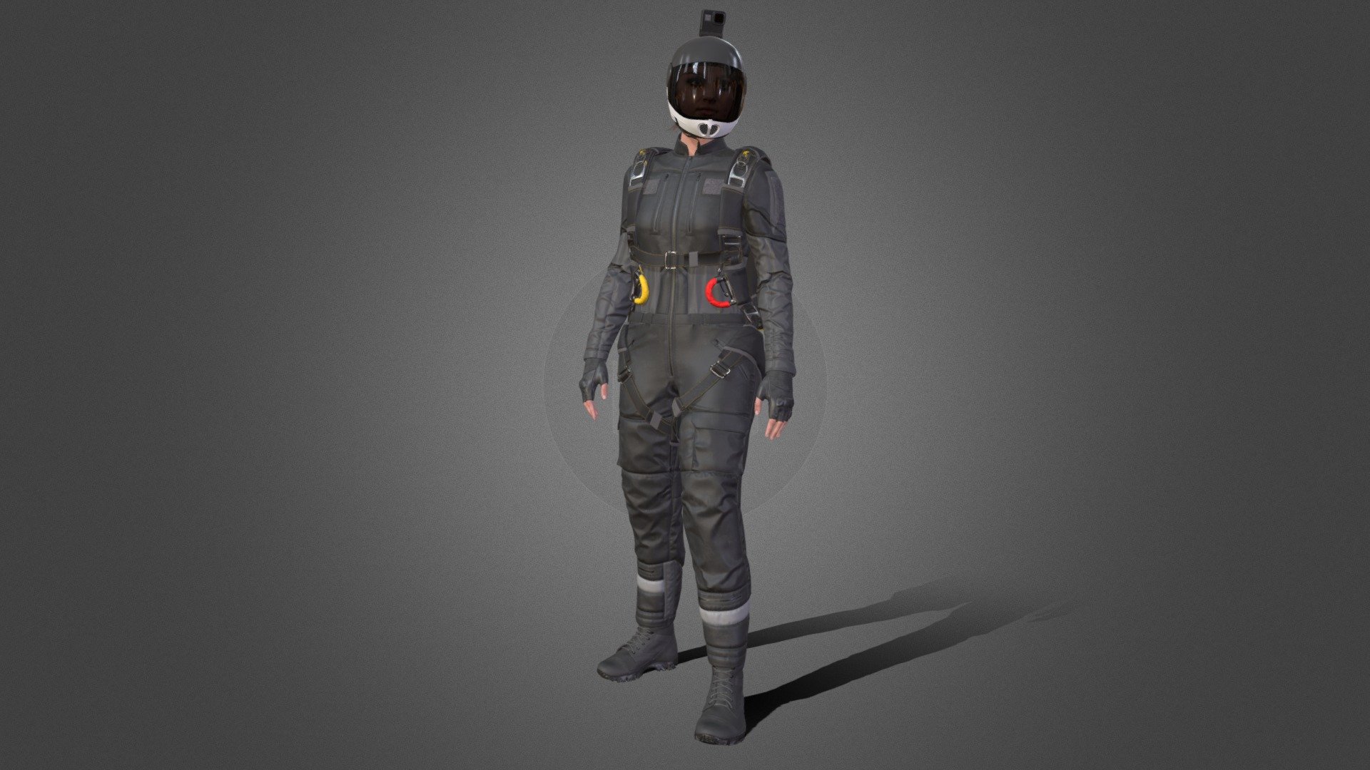 Woman in Skydiving Suit 3d model