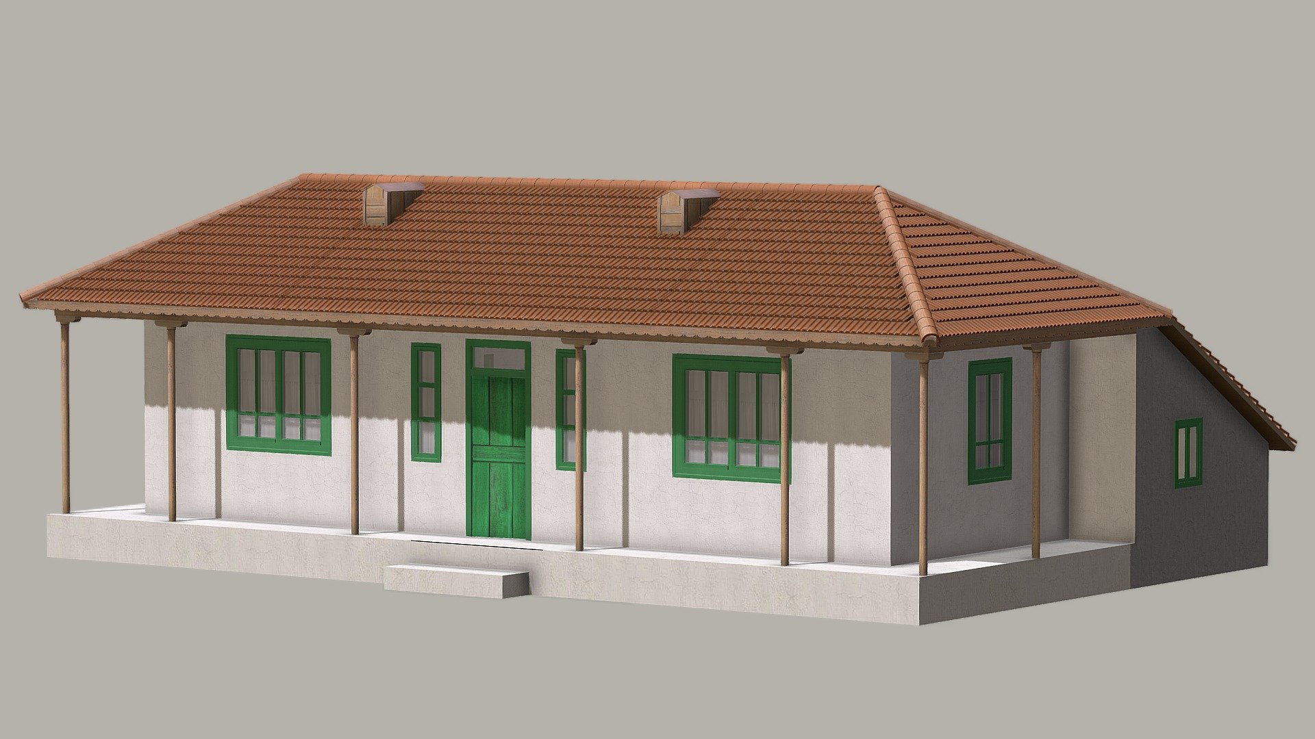 Balkan style house from Valcelele 3d model