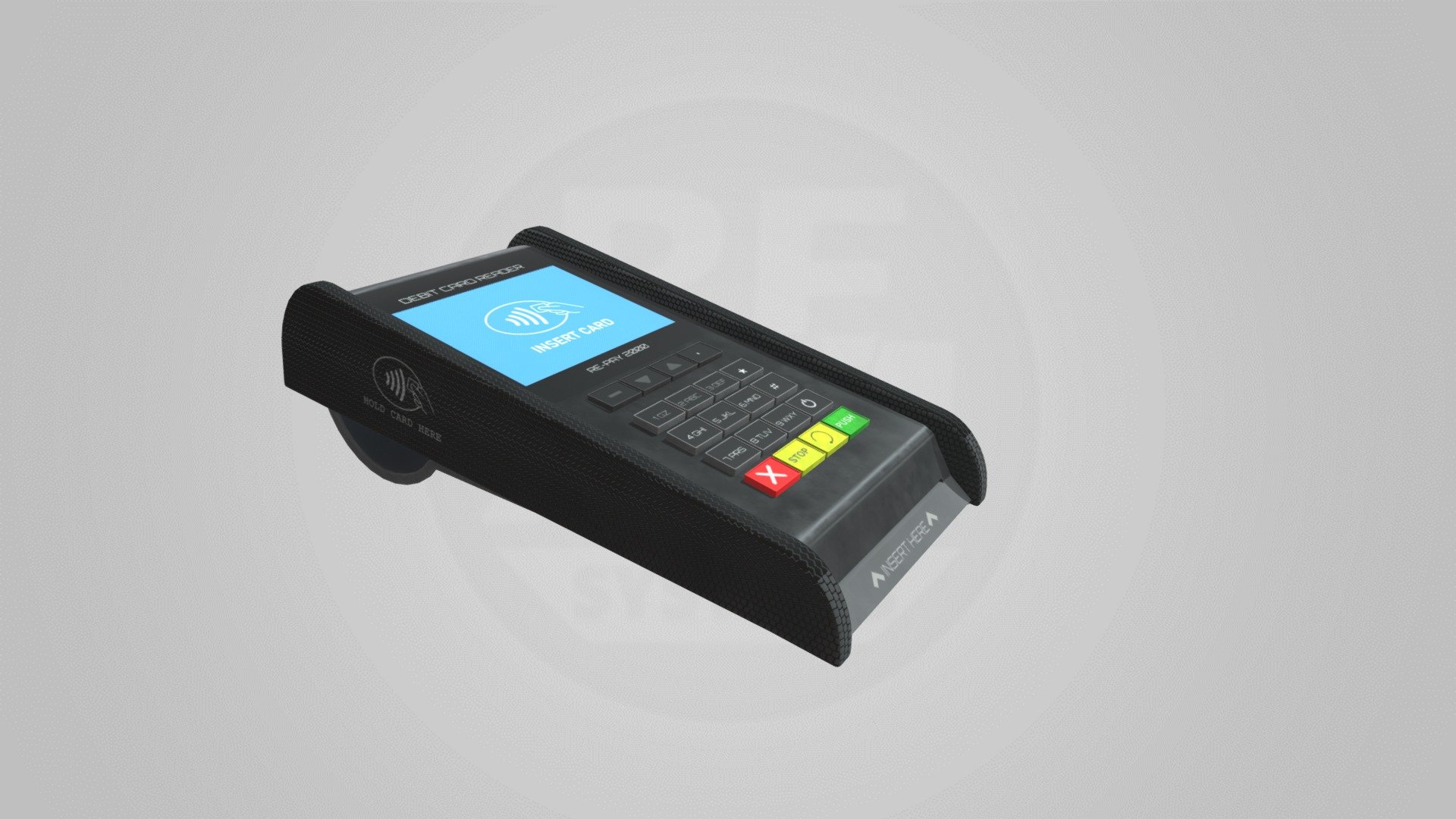 Debit card reader 3d model